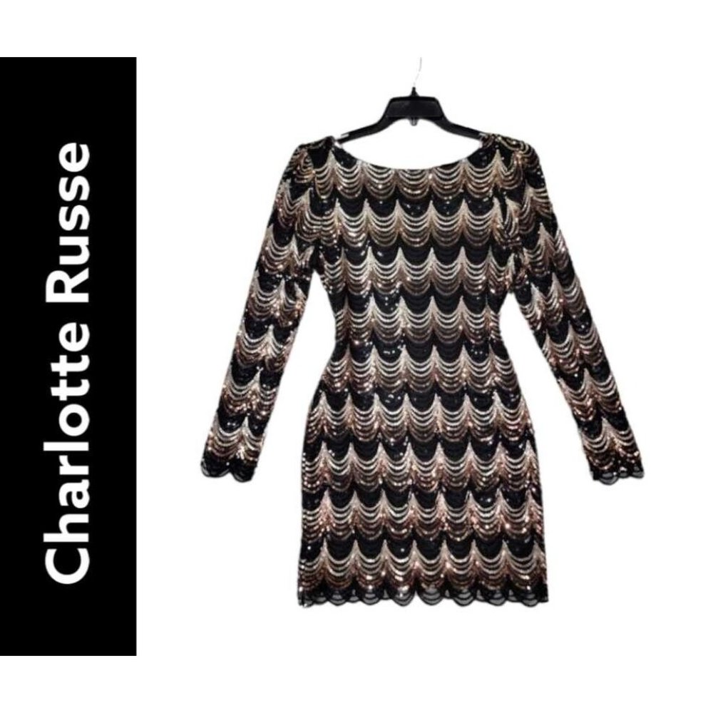Charlotte Russe Women Size Large Sequin Formal Cocktail Dress BodyCon